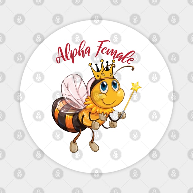 Female Alpha Animal Bee Queen Feminism Strong Woman Magnet by alltheprints